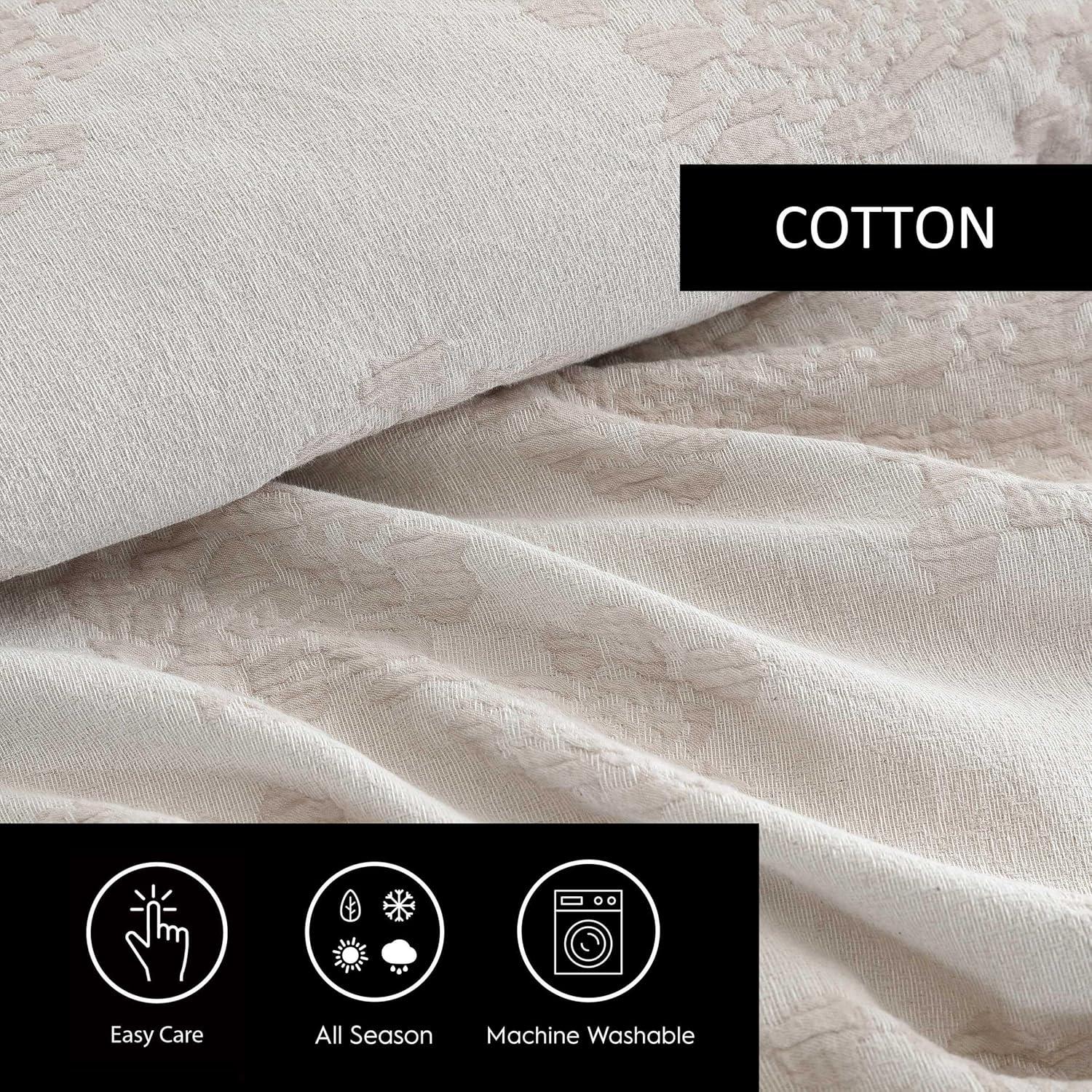 Vera Wang Vera Wang Roses Beige Cotton Duvet Cover Set