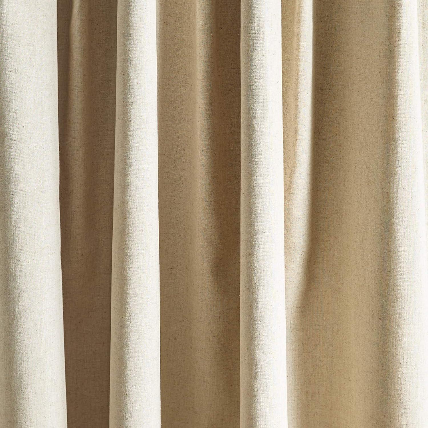 Linen Blackout Foam Lined Rod Pocket Curtains, 84"