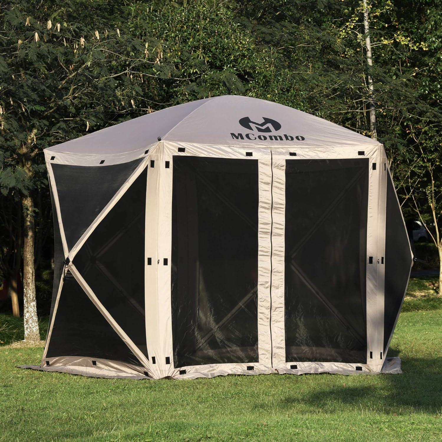 Gazebo Tent Pop-Up Portable 4/5/6-Sided Hub Durable Screen Tent Netted Gazebo Waterproof Pavilion