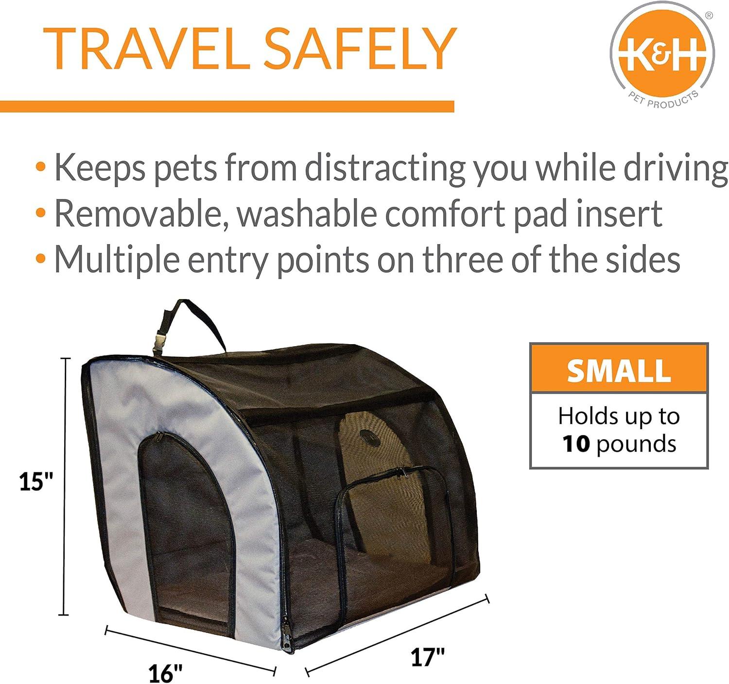 Small Black and Gray Soft-Sided Pet Travel Carrier