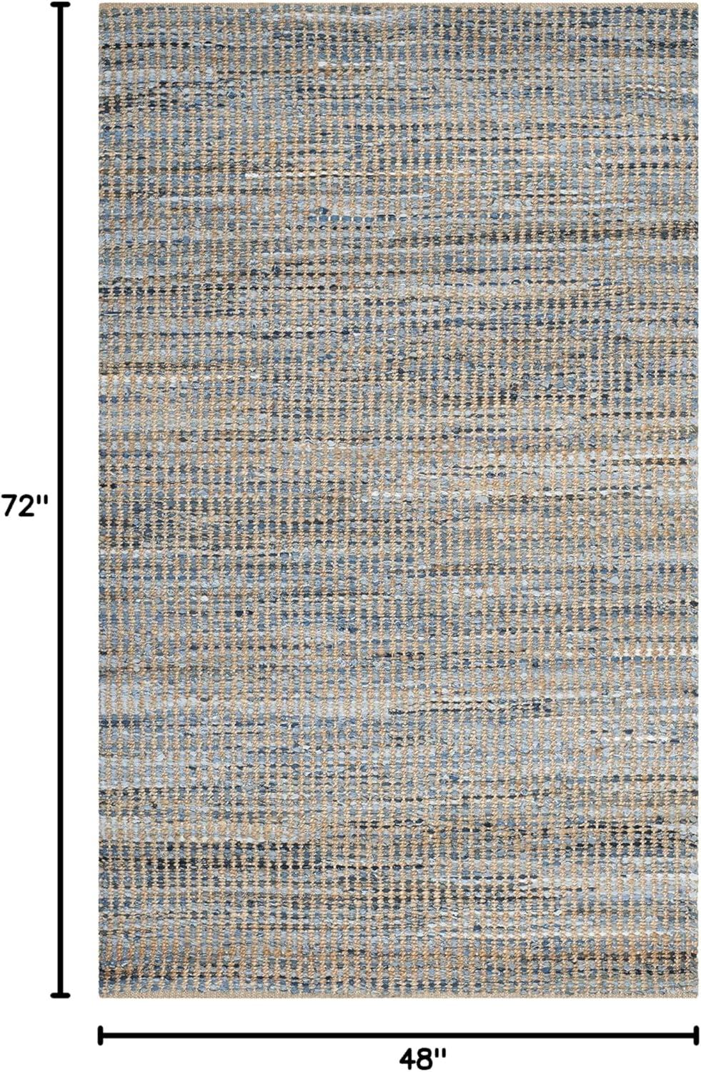 Cape Cod CAP352 Hand Woven Area Rug - Natural/Blue - 4'x6' - Safavieh.