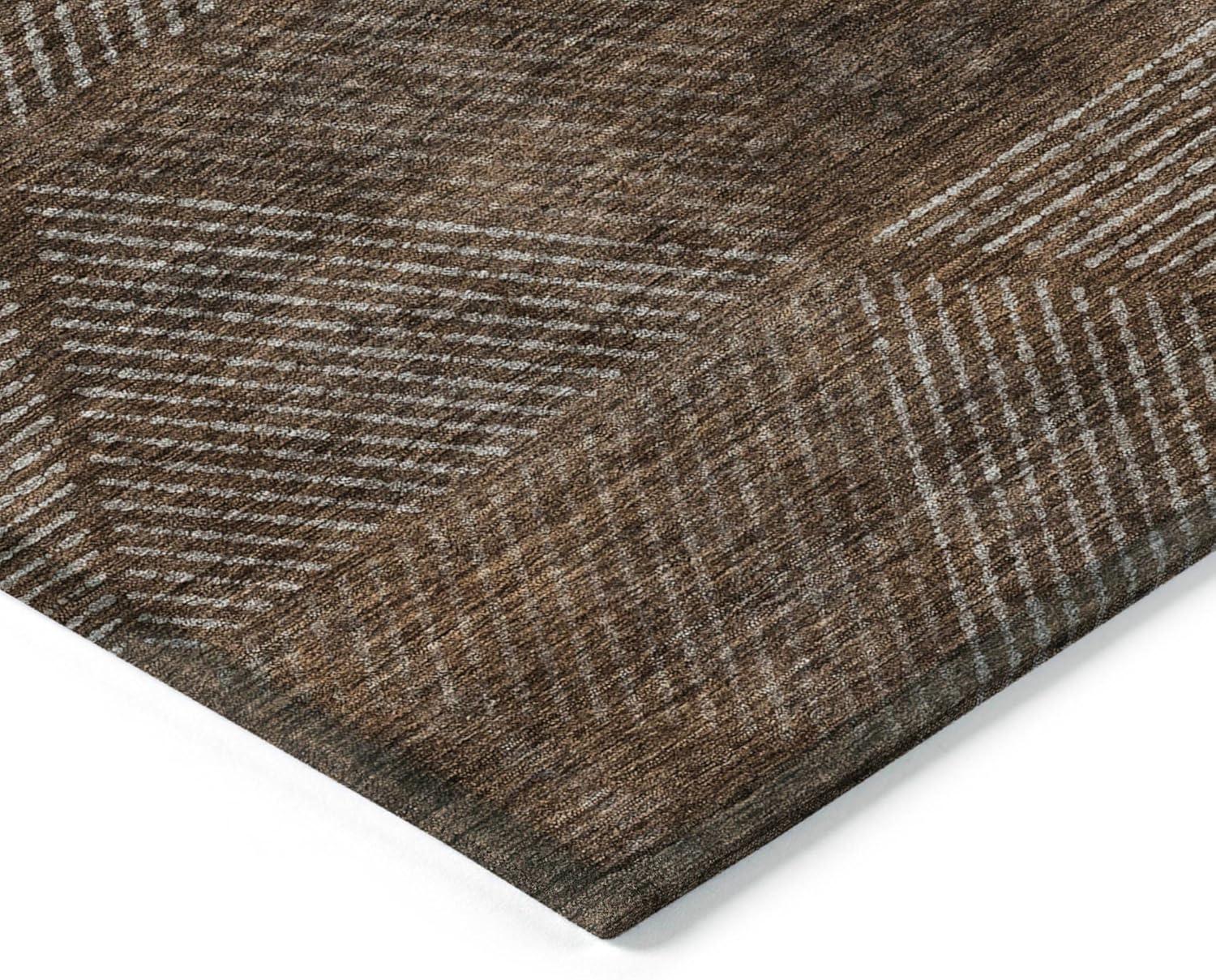 Addison Rugs Chantille Indoor/Outdoor Transitional Geometric Brown Washable Rectangle Rug, 2'6" x 3'10"