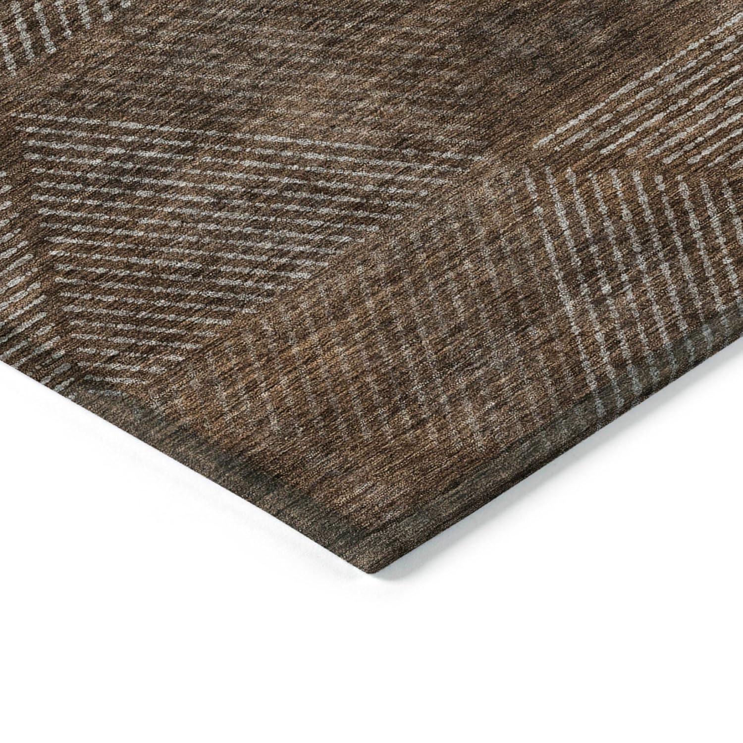 Addison Rugs Chantille Indoor/Outdoor Transitional Geometric Brown Washable Rectangle Rug, 2'6" x 3'10"