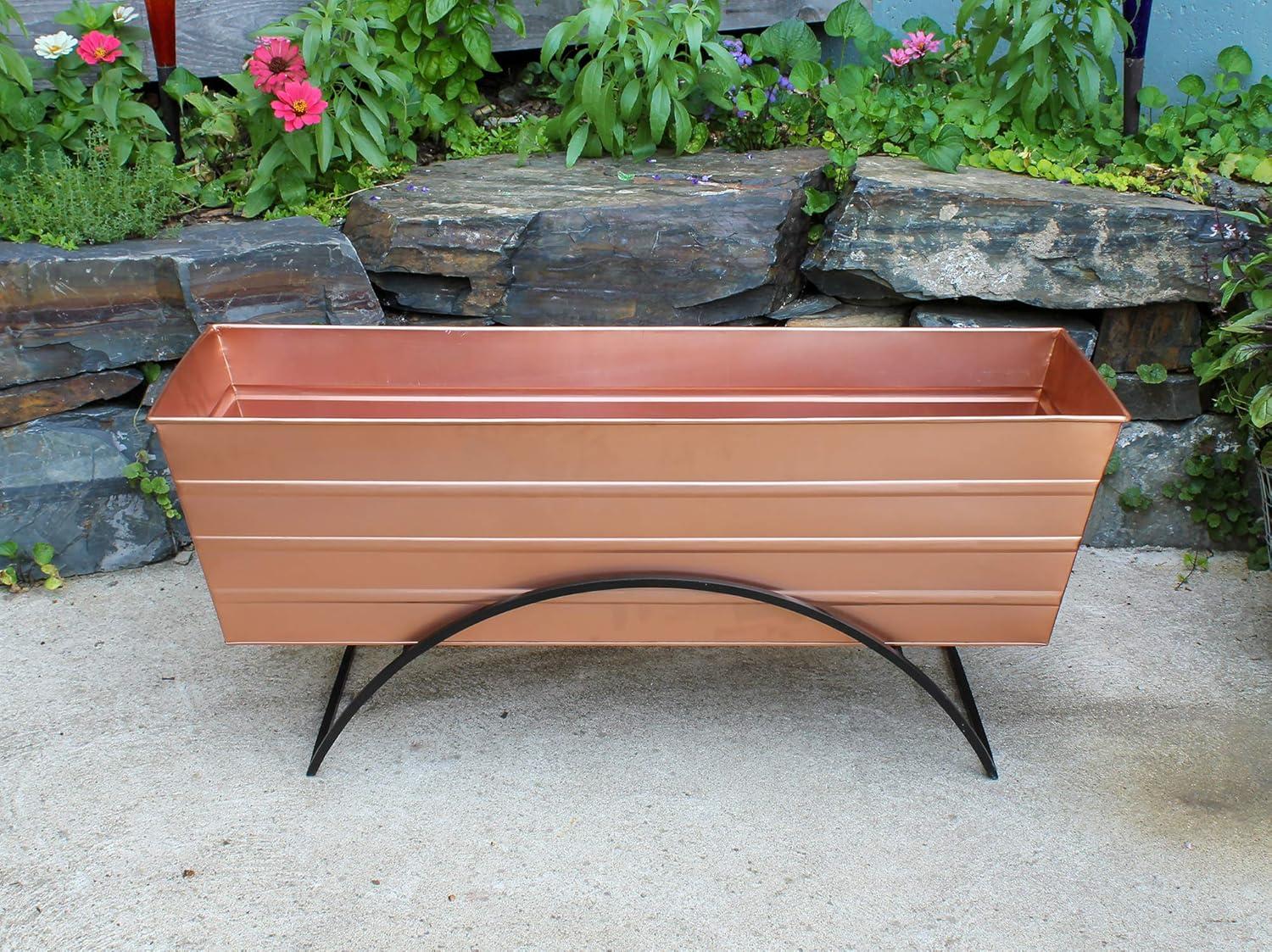 Large Copper Wrought Iron Flower Box Stand