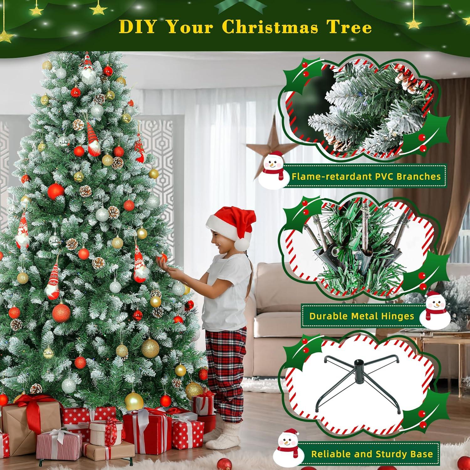 The Holiday Aisle® 6/7.5 FT Pre-Lit Artificial Christmas Tree with Warm White Lights