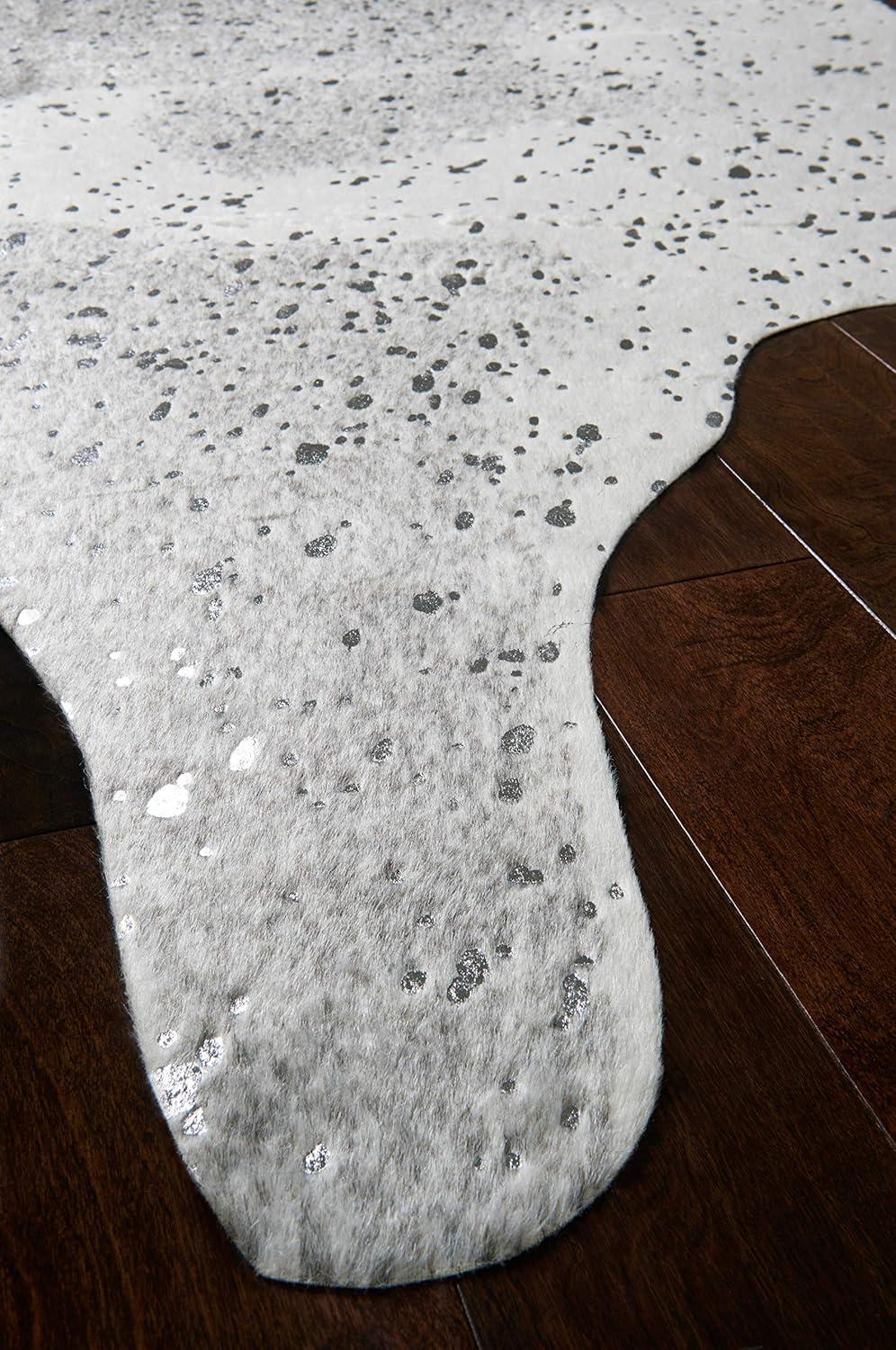 Loloi II Bryce Faux Cowhide Grey / Silver Area Rug