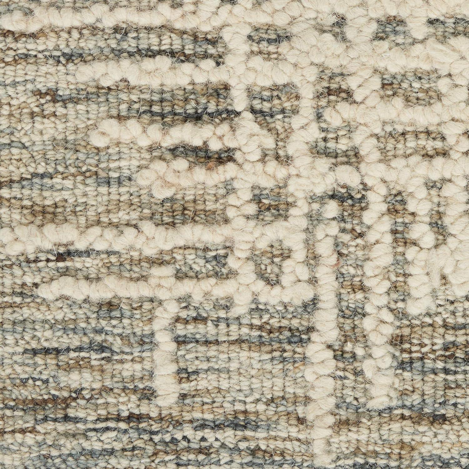 Nourison Vail Rustic Texture Indoor Area Rug Ivory/Multi 7'9" x 9'9"