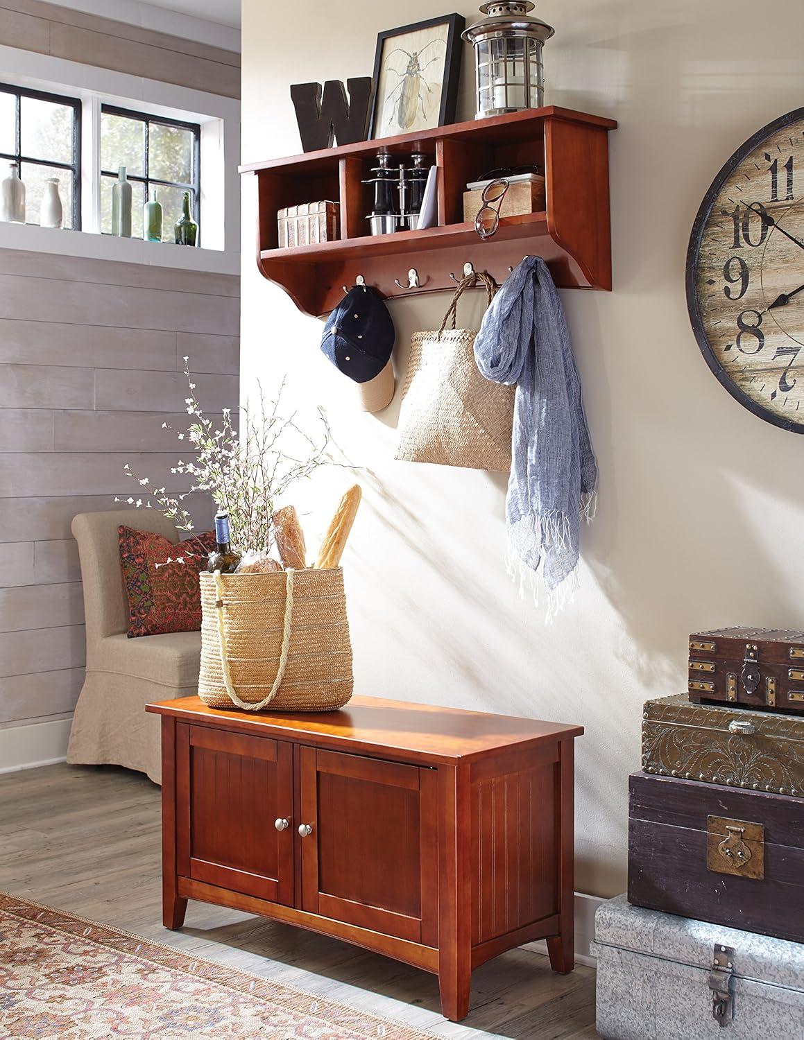 Shaker Cottage Storage Coat Hook with Cabinet Bench Set - Alaterre Furniture