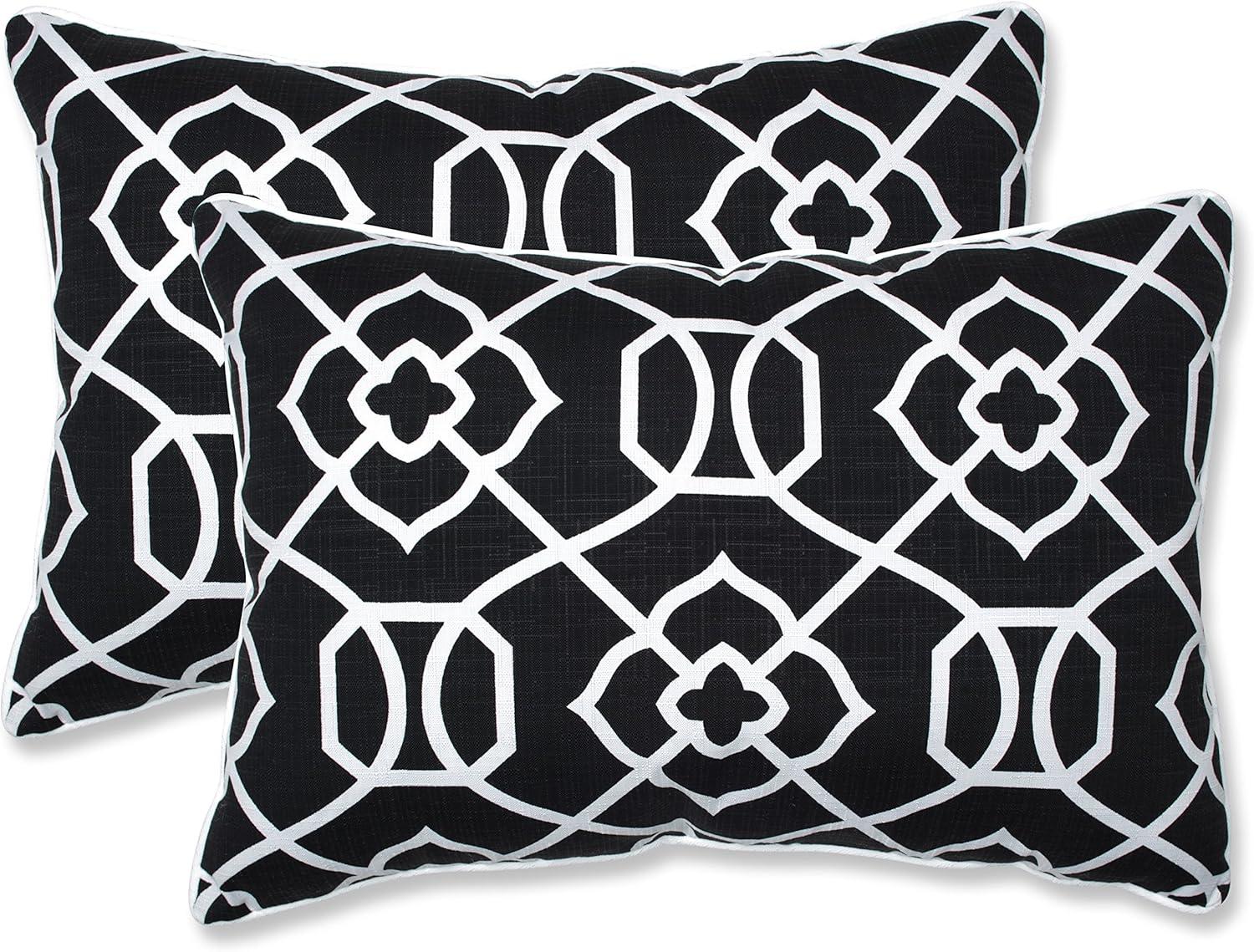 Pillow Perfect Geometric Indoor/Outdoor Reversible Throw Pillow (Set of 2)