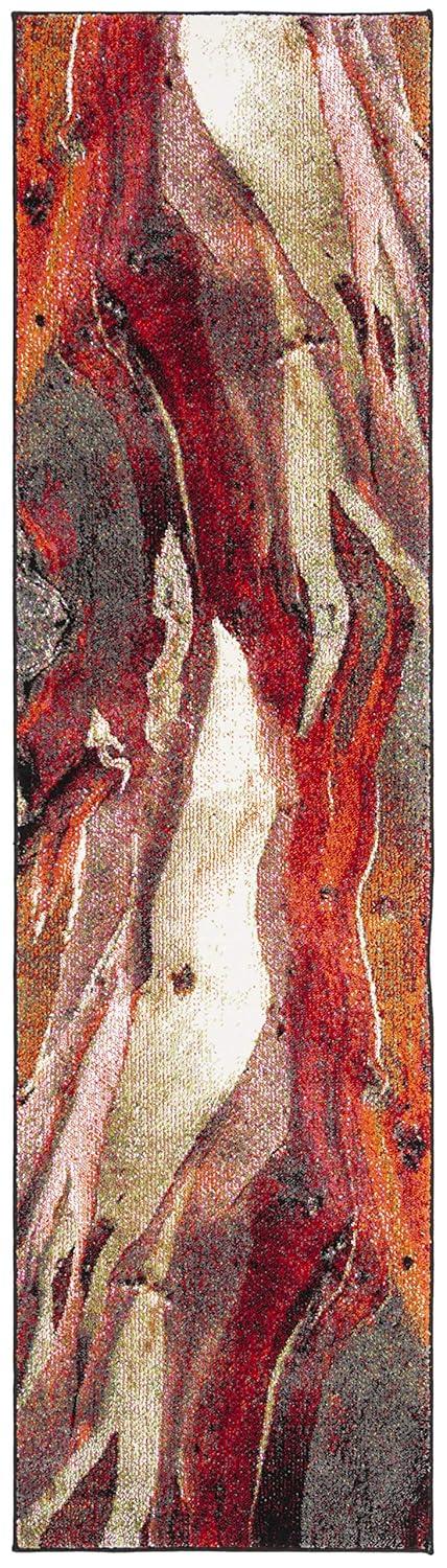 Glacier GLA126 Power Loomed Indoor Runner - Red/Multi - 2'3"x10' - Safavieh