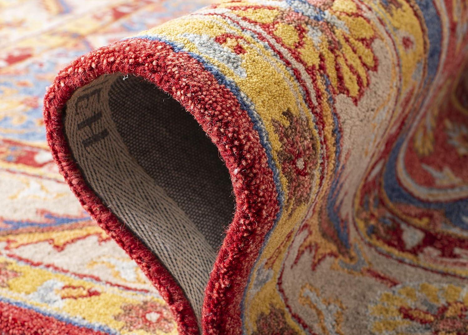 Antiquity AT503 Hand Tufted Area Rug - Red/Blue - 4'x6' - Safavieh.