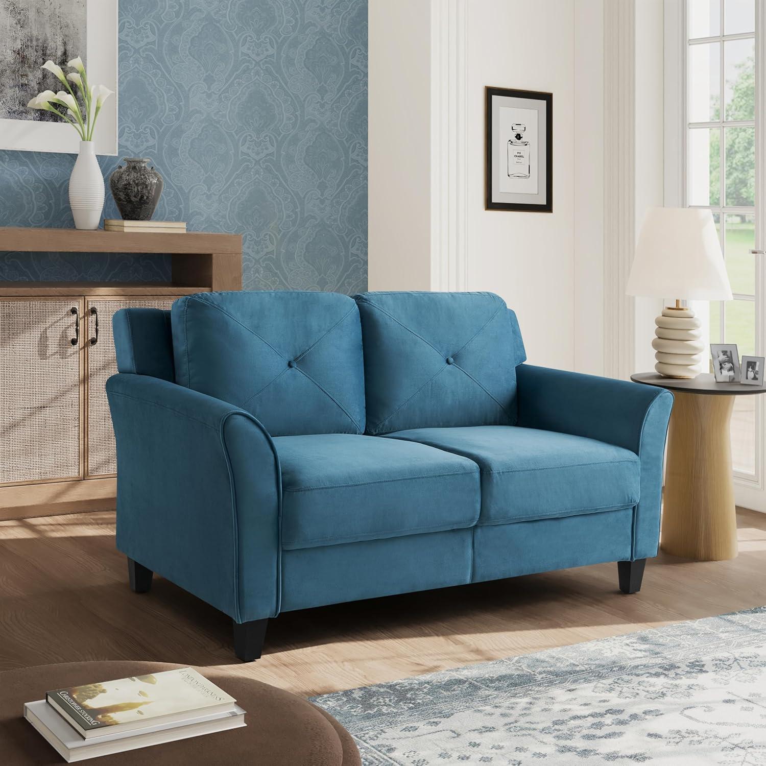 Lifestyle Solutions Harper Loveseat Blue Velvet