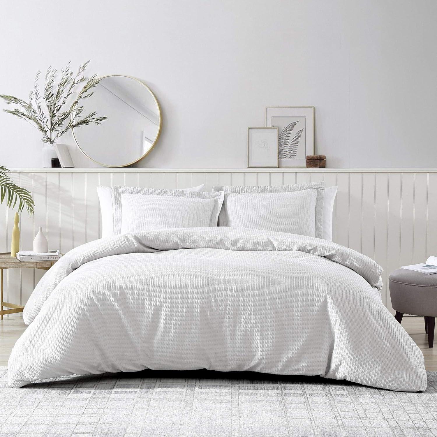 Brielle Home Pierce Waffle 100% Cotton 3 Piece Comforter Set