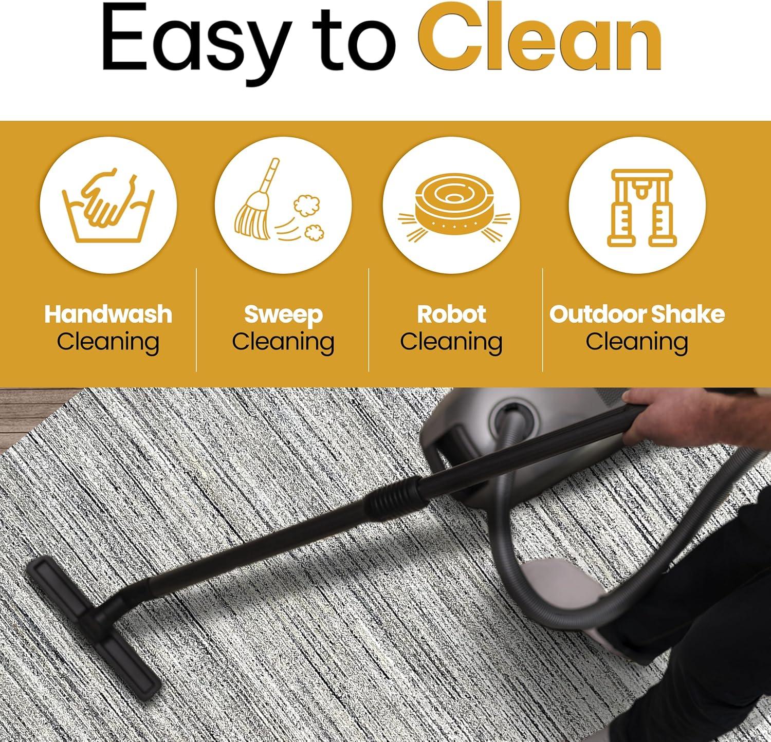 EORC Natural IVORY Hand-Knotted Wool Modern Lori Baft  Design Solid Color Rug