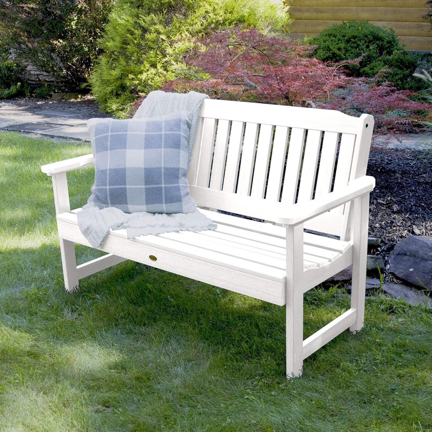 4' Lehigh Garden Bench White - highwood: Durable Poly Lumber, Fade-Resistant, 500lb Capacity