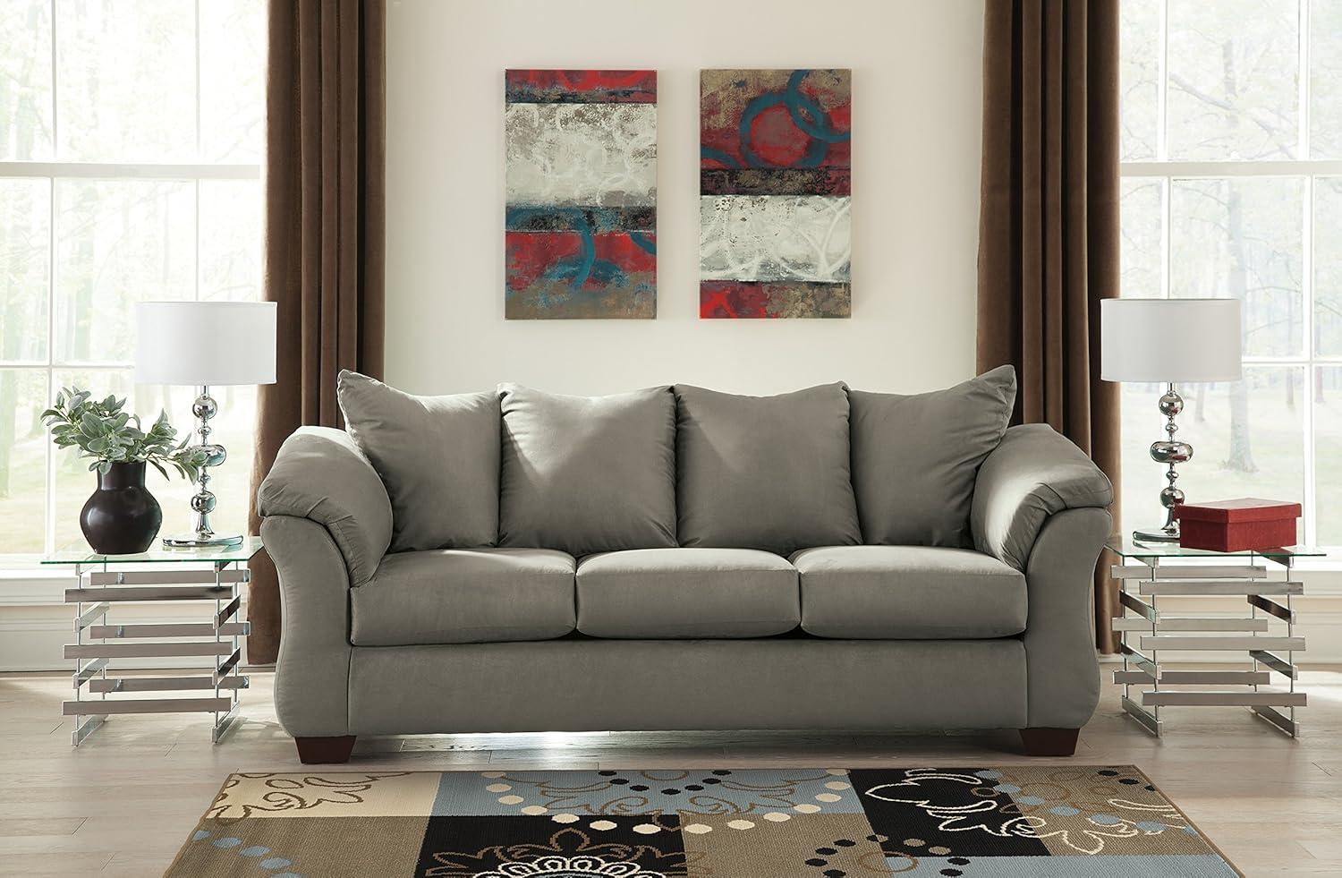 Signature Design by Ashley Darcy Fabric Sofa in Cobblestone
