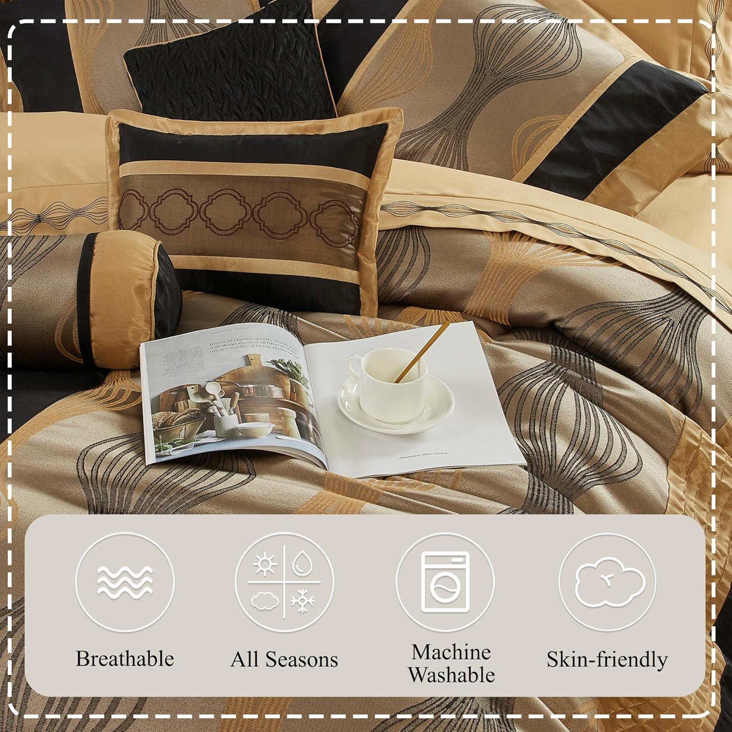 Kath 7 Piece Microfiber Modern & Contemporary Comforter Set