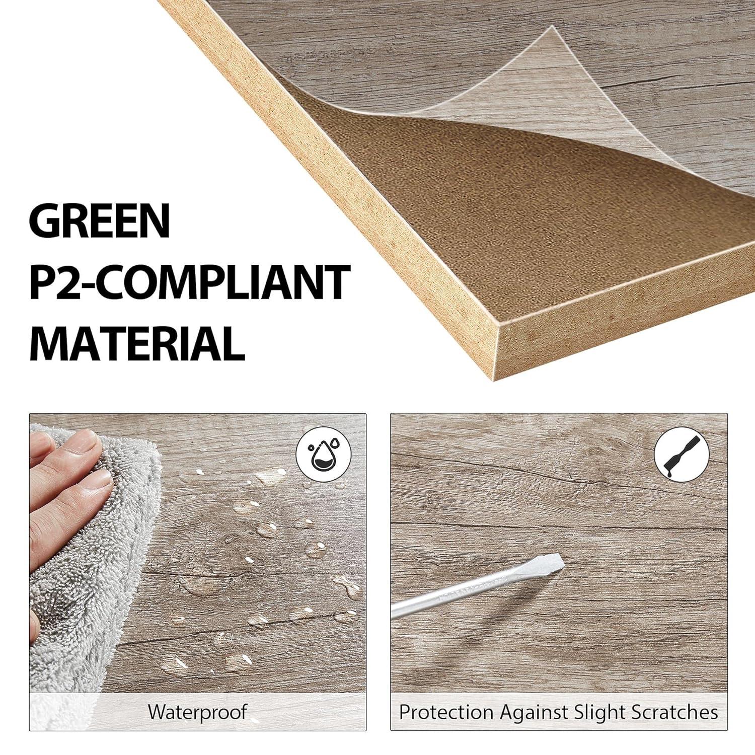 End Table, Nightstand Coffee Table with Open Shelves, Side Table Accent Table with Wooden Frame for Office, Home, Set of 2, Gray