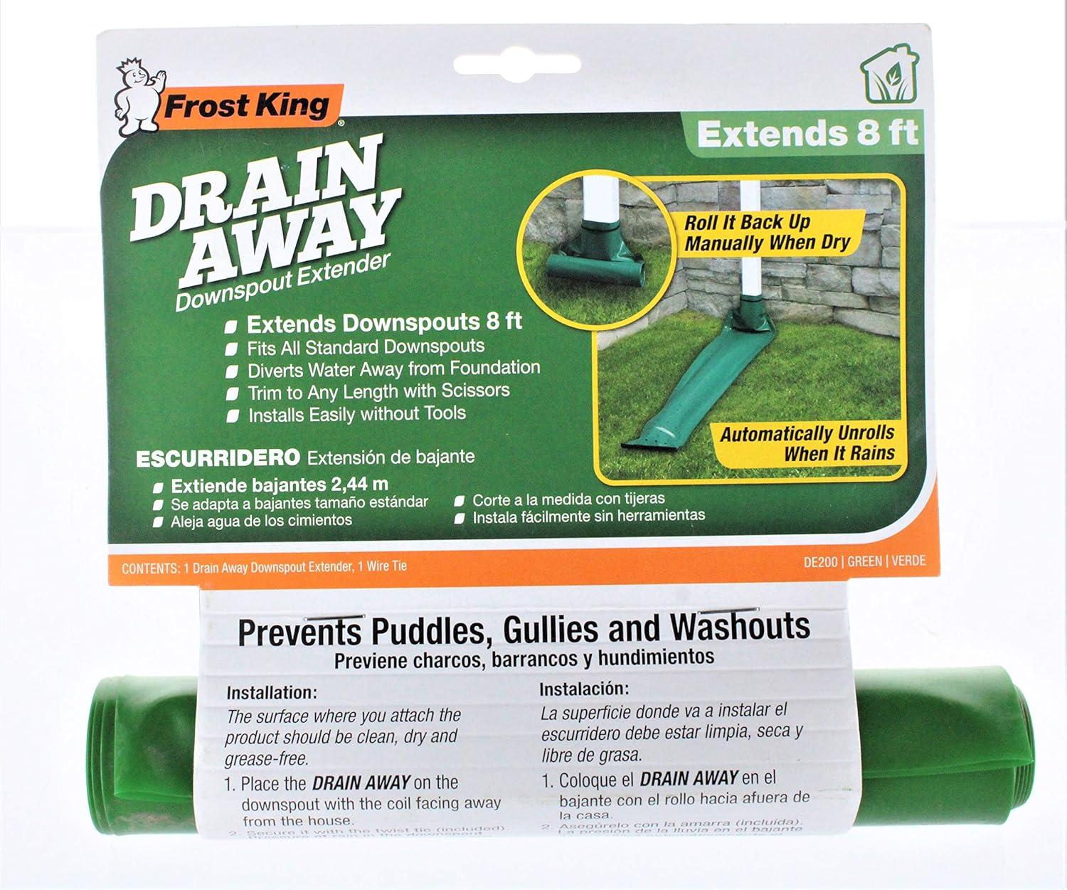 Frost King Drain Away 0.1 in. H X 7.25 in. W X 8 ft. L Green Vinyl Downspout Extension