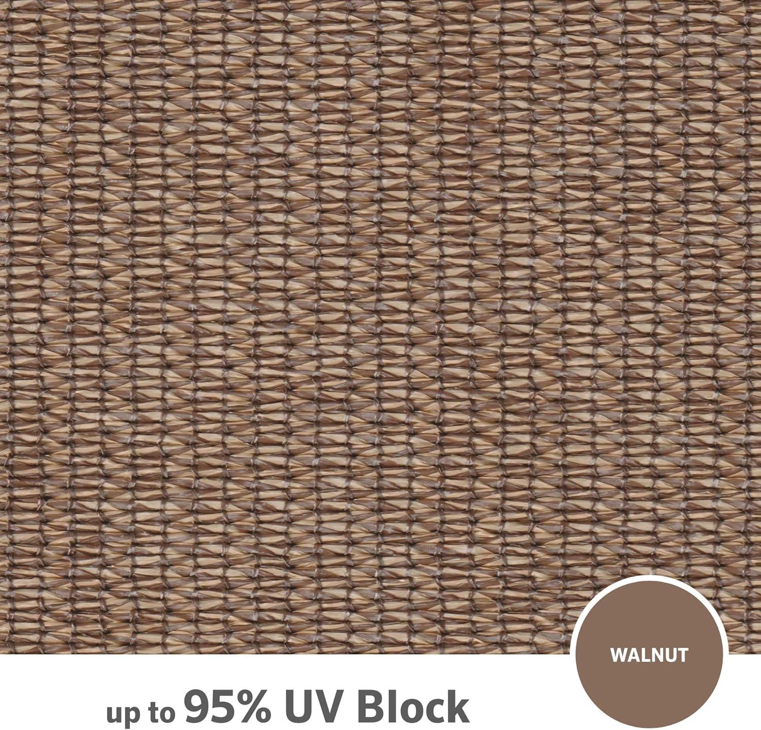 Walnut Cordless UV Blocking Fade Resistant Fabric Exterior Roller Shade 120 in. W x 96 in. L