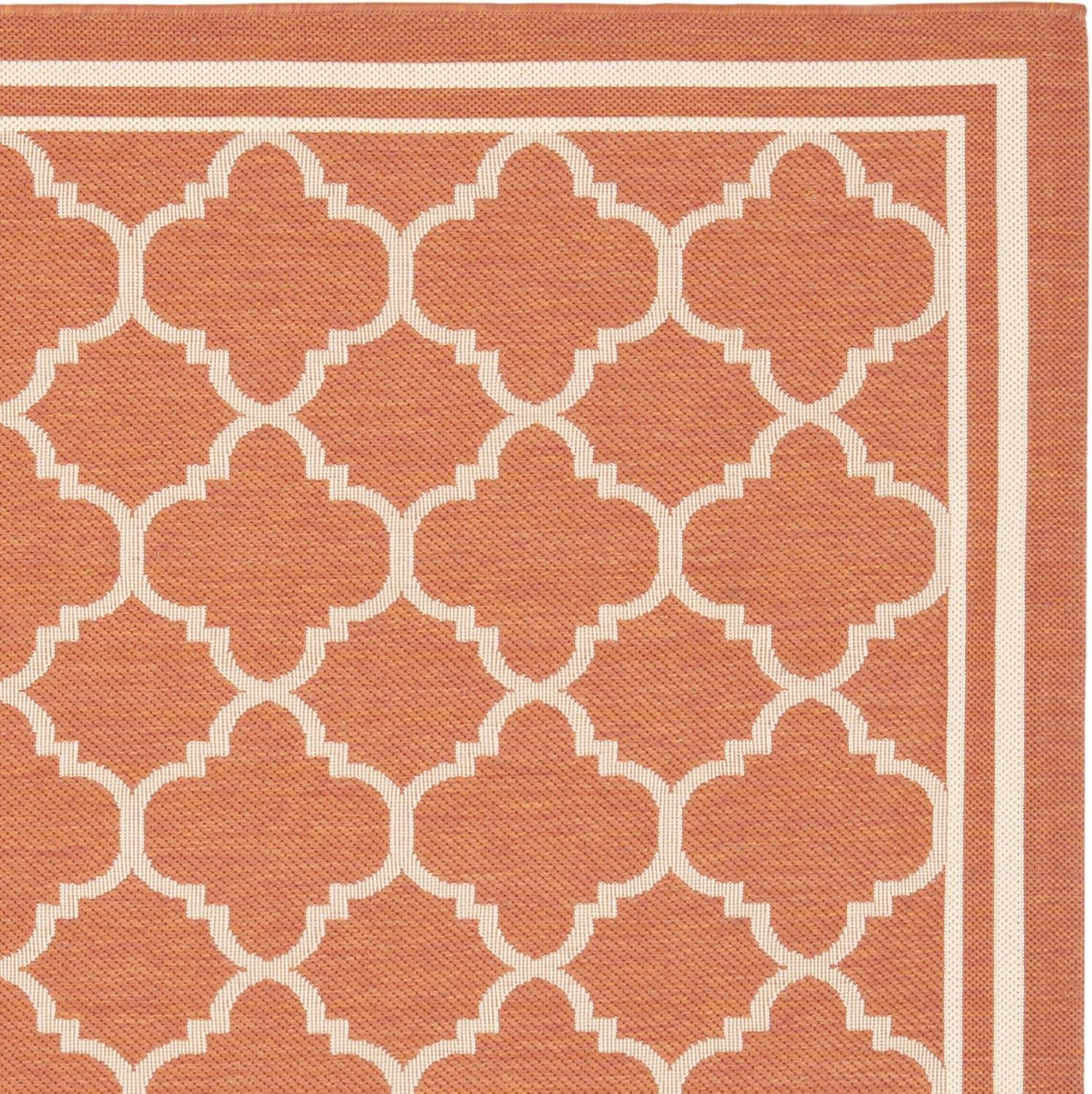 Herefordshire Geometric Orange Indoor / Outdoor Area Rug