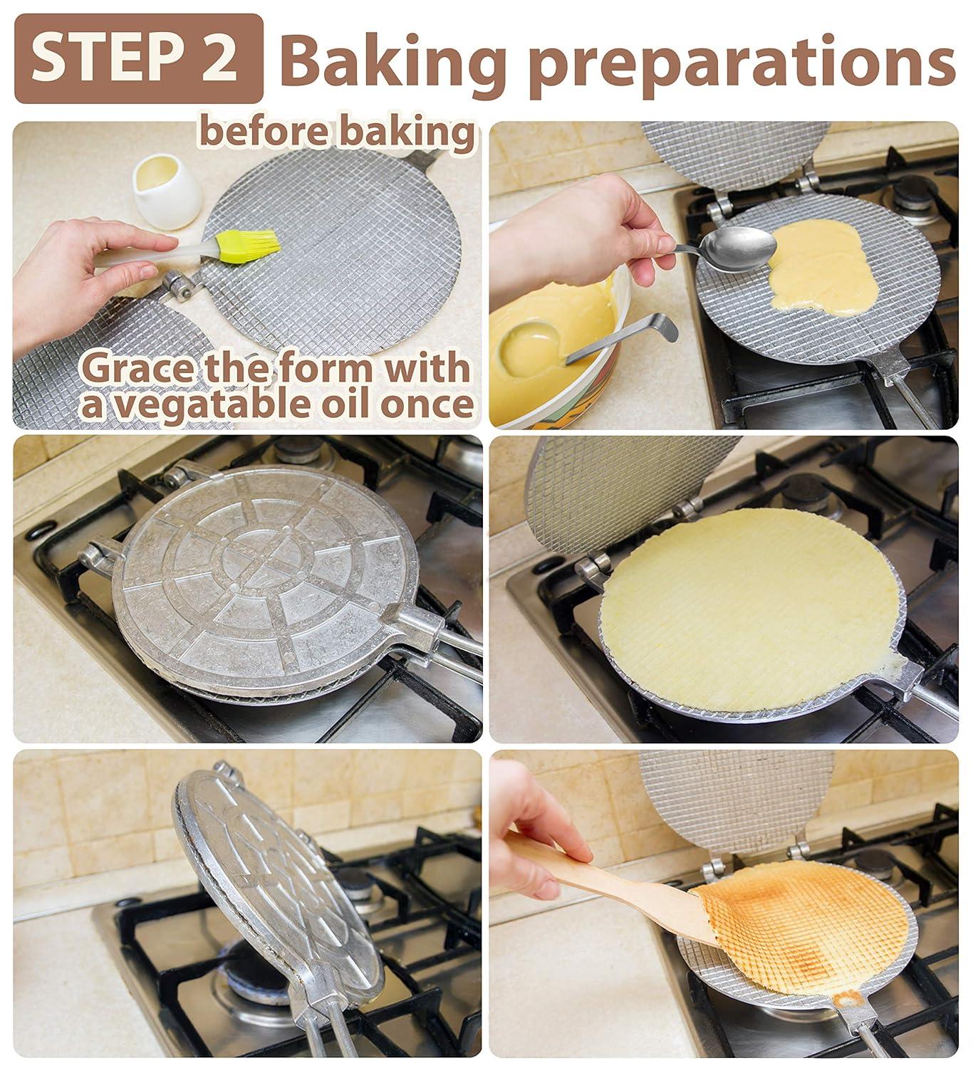 Waffle Maker - Waffle Cone Maker - Krumkake Iron - Wafer Maker - Waffle Makers - Waffle Cone Maker Machine - Stroopwafel Maker - Ice Cream - Wafer Iron Stroopwafel - Вафельница для трубочек