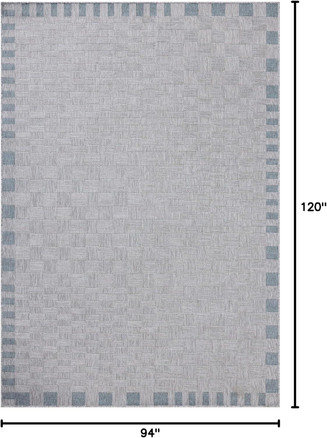 Topanga IV Indoor / Outdoor Rug by Amber Lewis x Loloi - Silver and Blue / 7'10" x 10'