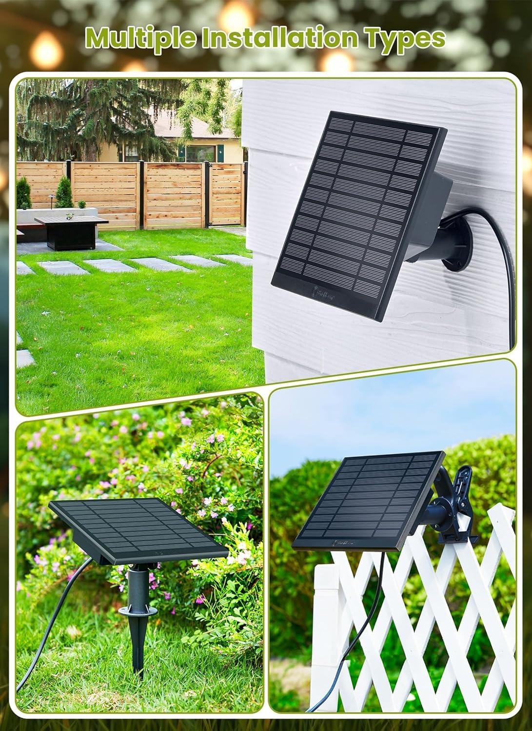 29Feet Solar String Lights Outdoor G40 Patio Lights with 25 LED Shatterproof Bulbs, 4 Light Modes, Weatherproof Hanging Lights for Backyard Bistro Pergola Party Decor, E12 Base, 2700K, Black