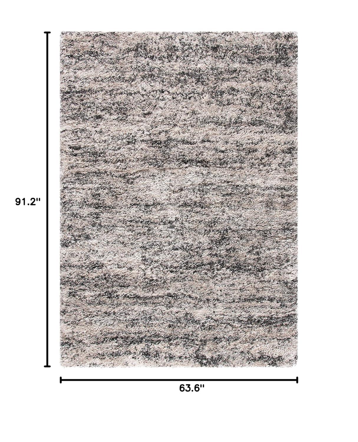 Iceland Shag ISG519 Power Loomed Area Rug - Cream/Grey - 5'3"x7'6" - Safavieh