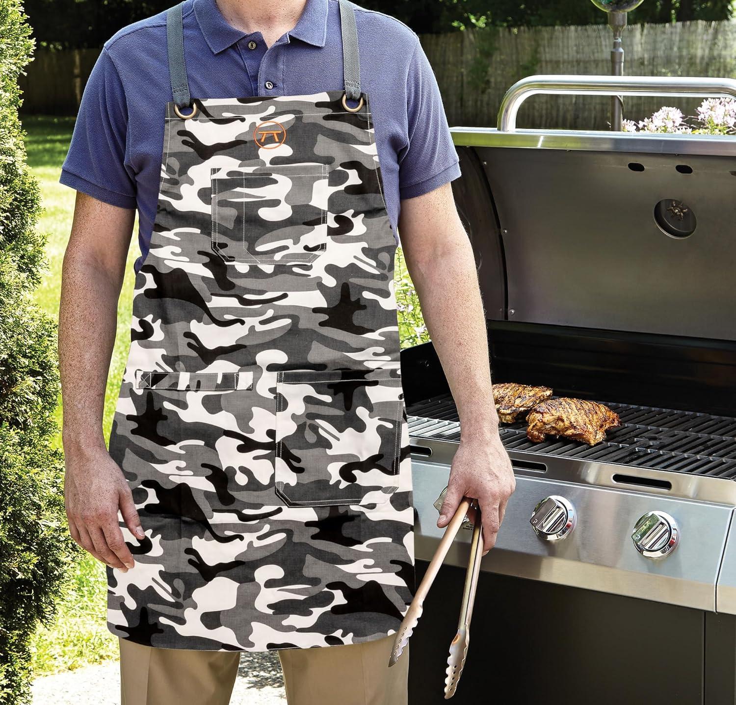 Outset Outset Camo Grill Apron, Cotton Apron For Men and Women