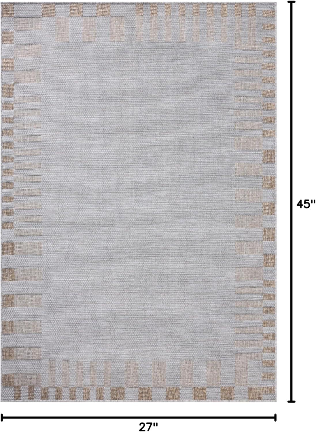 Topanga V Indoor / Outdoor Rug by Amber Lewis x Loloi - Silver and Natural / 2'3" x 3'9"