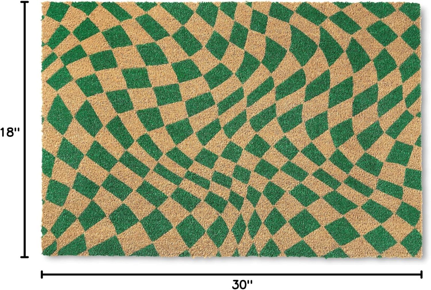 Town & Country Living TOWN & COUNTRY LIVING Emmett Groovy Checkerboard Non-Slip Indoor Outdoor Door Mat