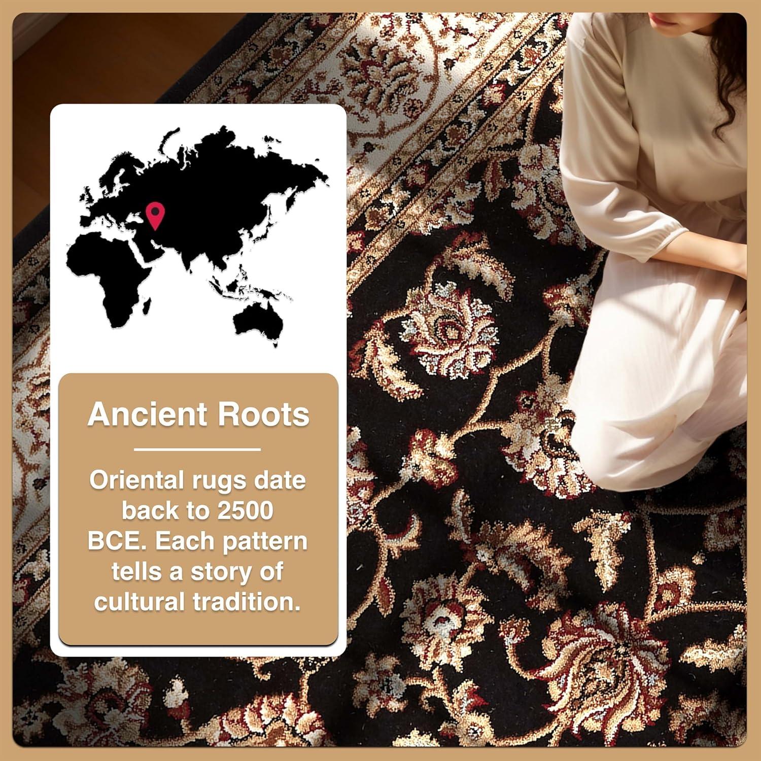 Well Woven Barclay Sarouk Traditional Oriental Panel Green 6'7" x 9'6" Area Rug