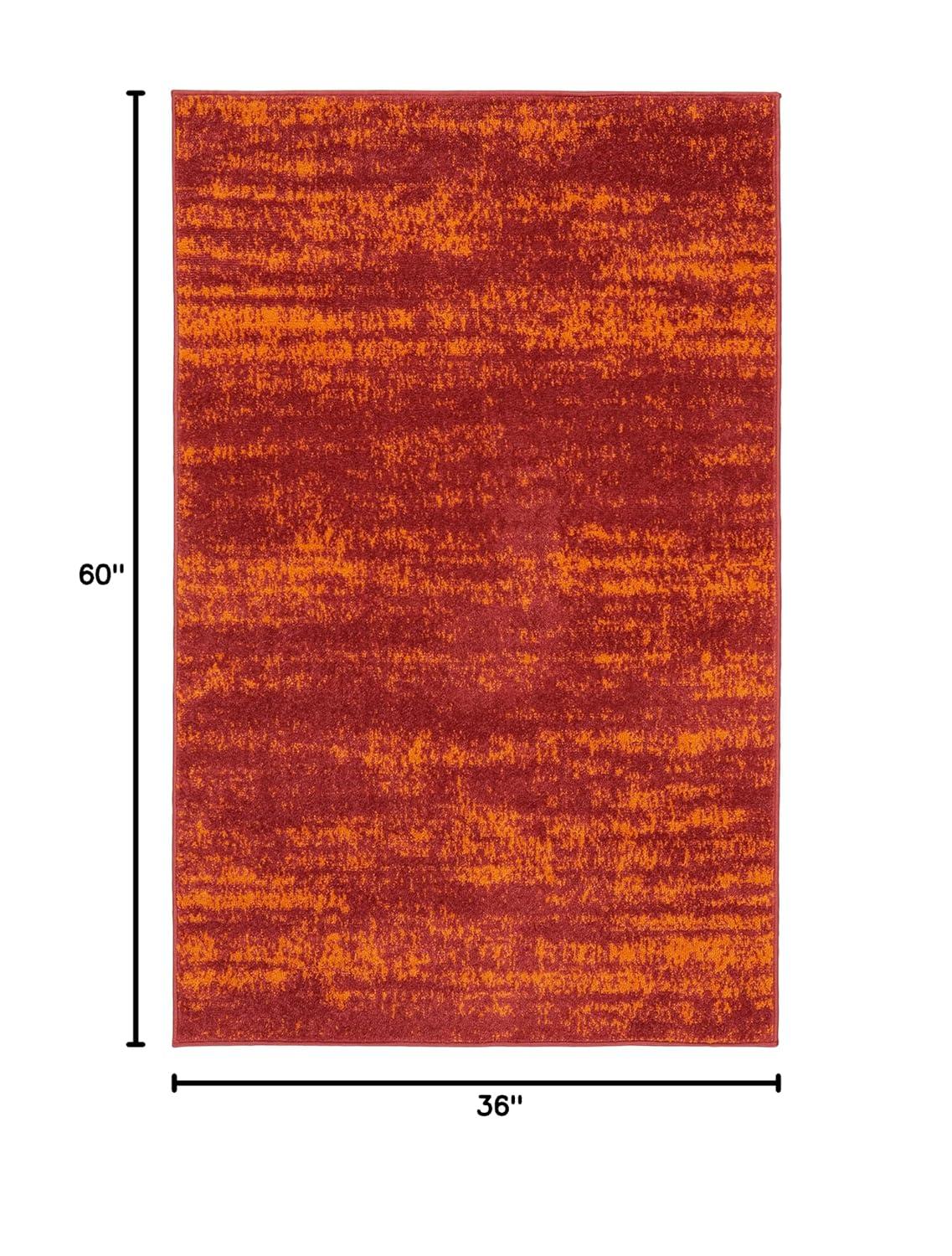 Nourison Essentials 3' x 5' Red Modern Indoor/Outdoor Rug