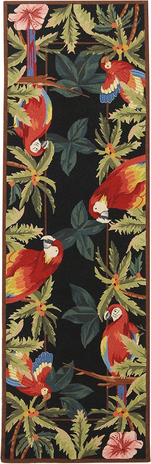 Chelsea HK296 Hand Hooked Runner Rug - Black - 2'6"x6' - Safavieh.