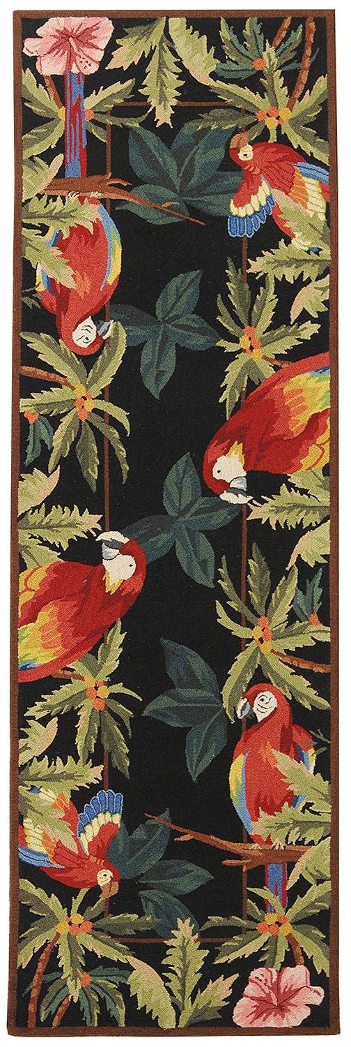 Chelsea HK296 Hand Hooked Runner Rug - Black - 2'6"x6' - Safavieh.