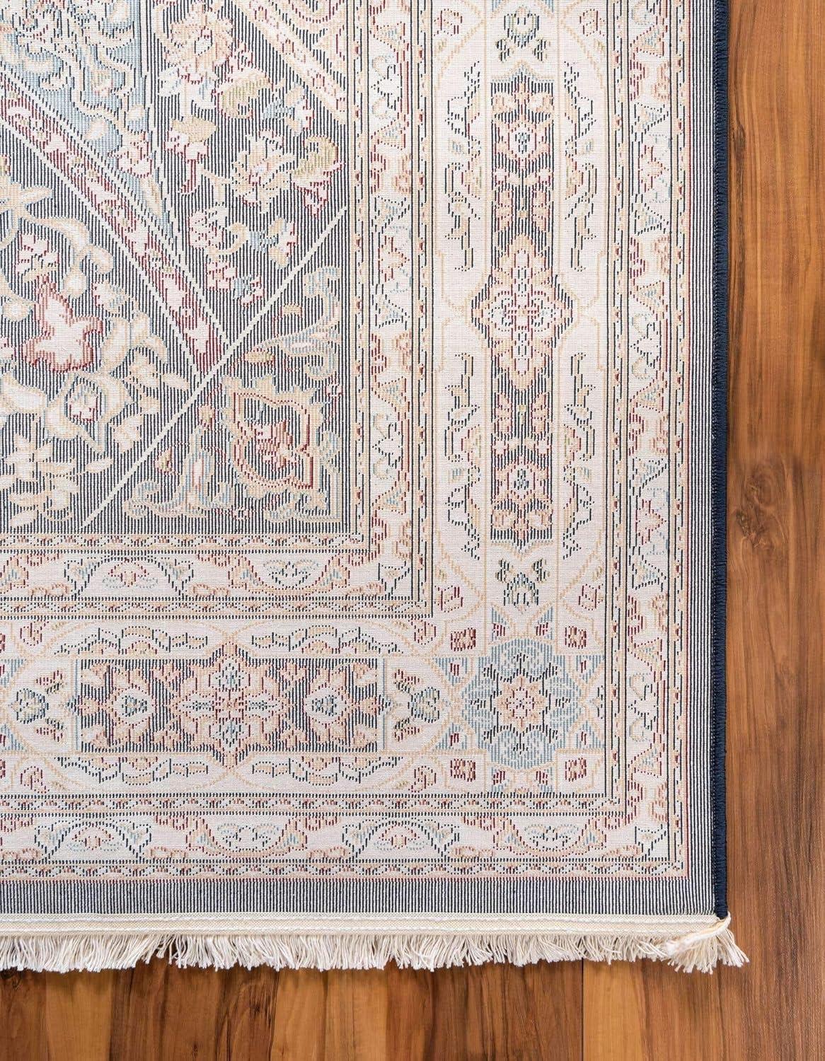 Unique Loom Narenj Collection Area Rug - Adams (5' 1" x 8' Rectangle Navy Blue/Beige)
