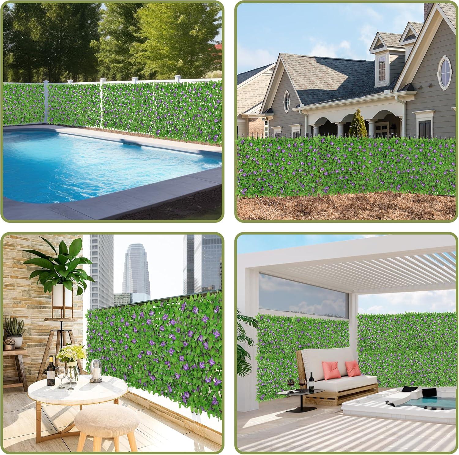 Expandable Faux lvy Privacy Fence Panel