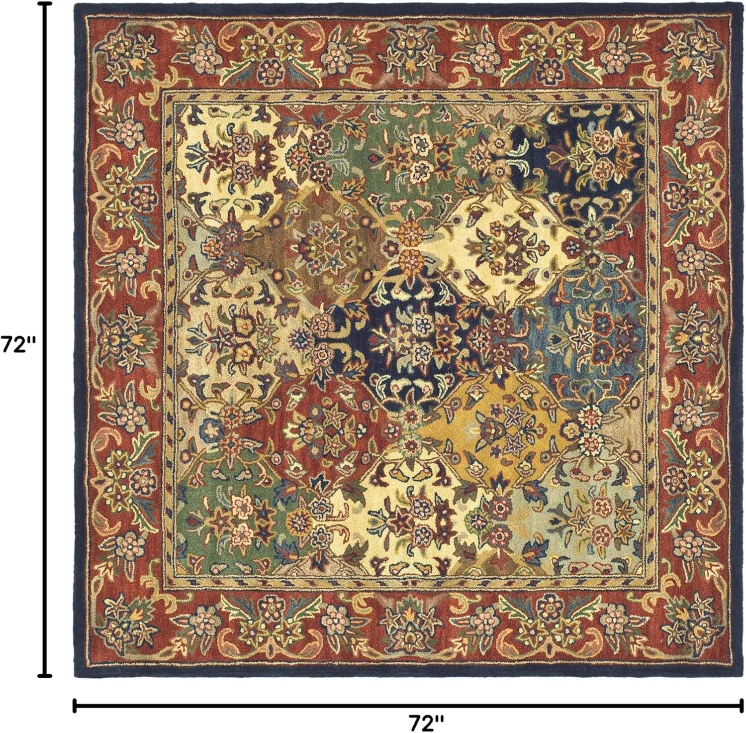 Heritage HG911 Hand Tufted Area Rug - Multi/Burgundy - 6'x6' - Safavieh.
