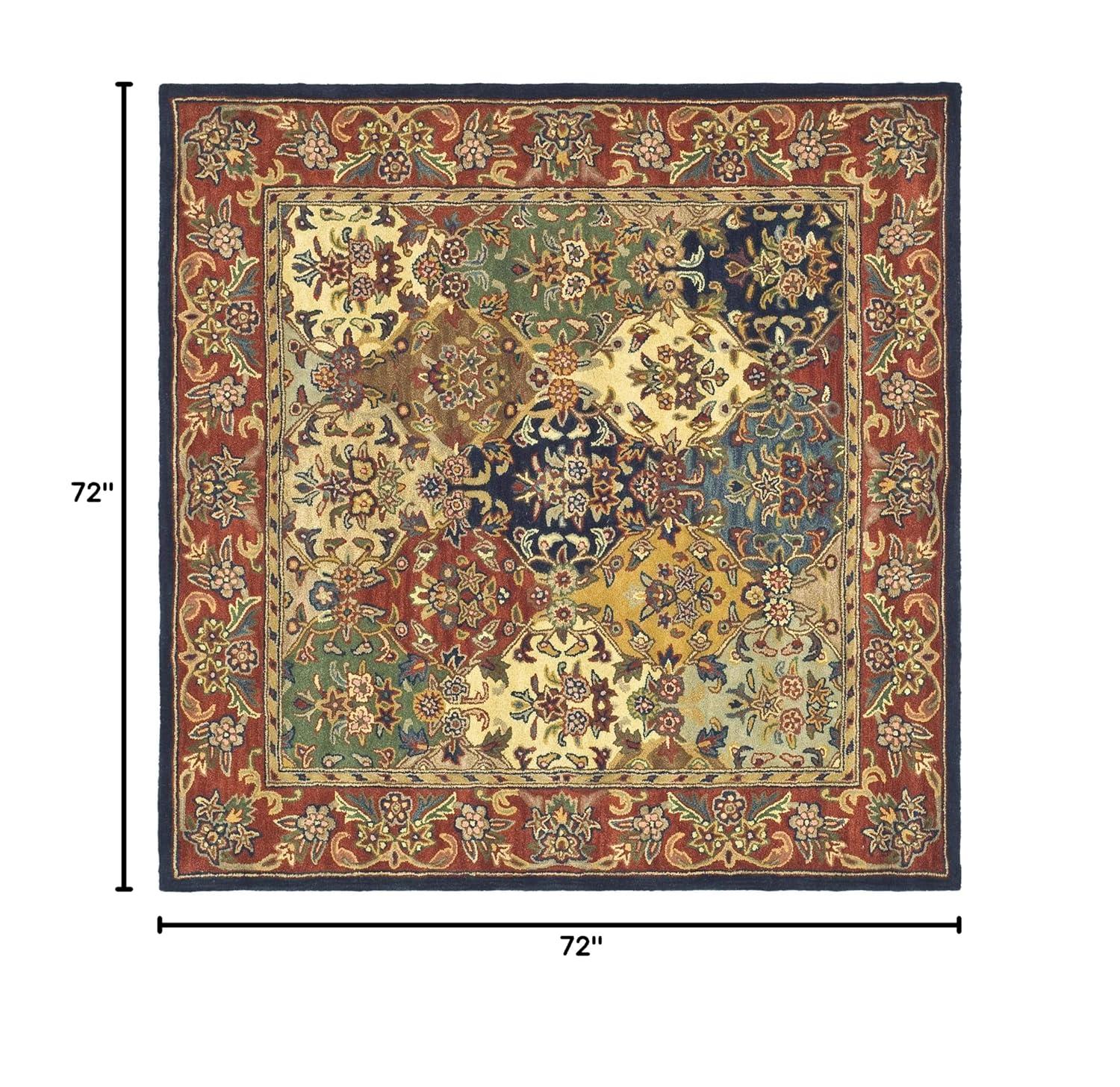 Heritage HG911 Hand Tufted Area Rug - Multi/Burgundy - 6'x6' - Safavieh.