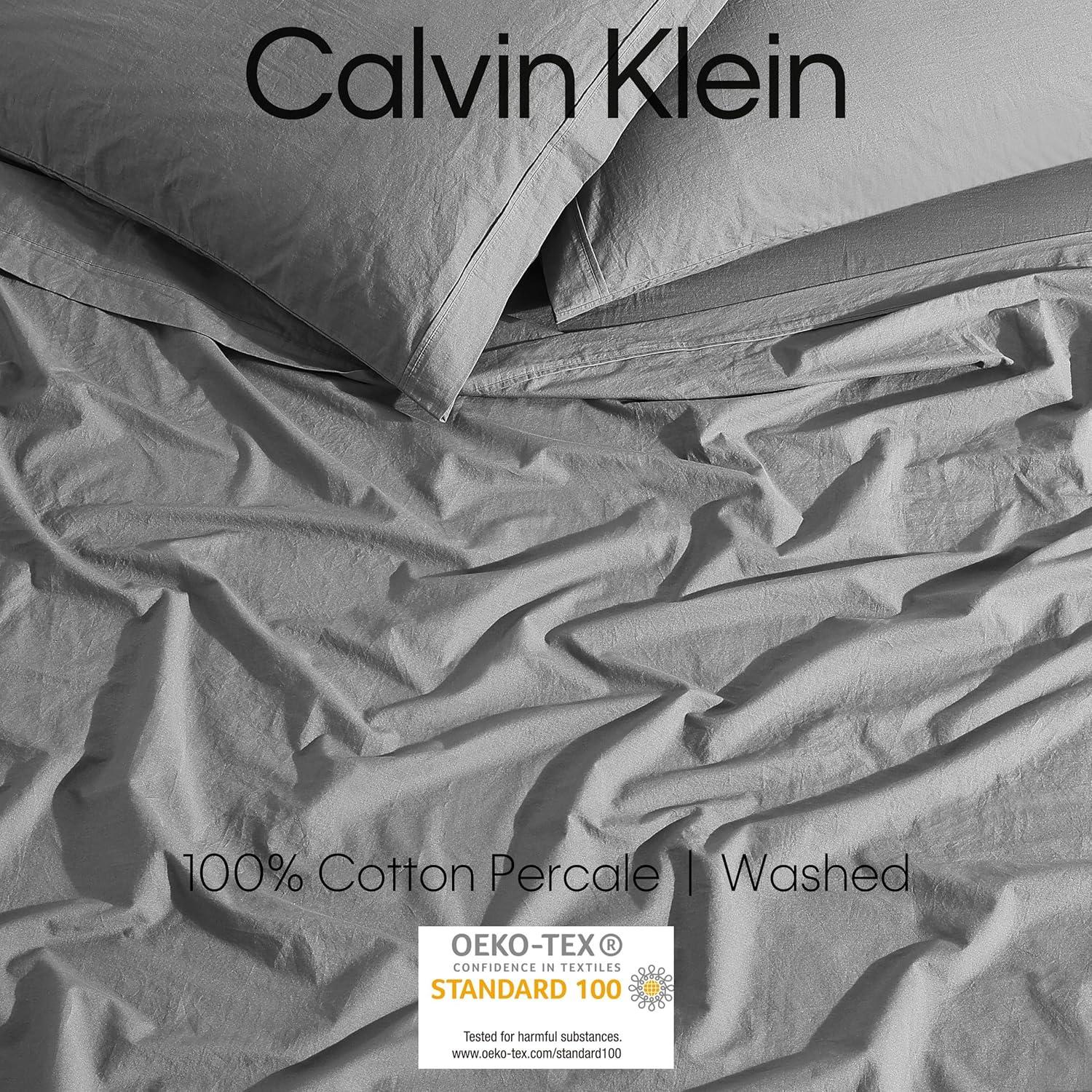 Calvin Klein Washed Cotton Percale Sheet Set