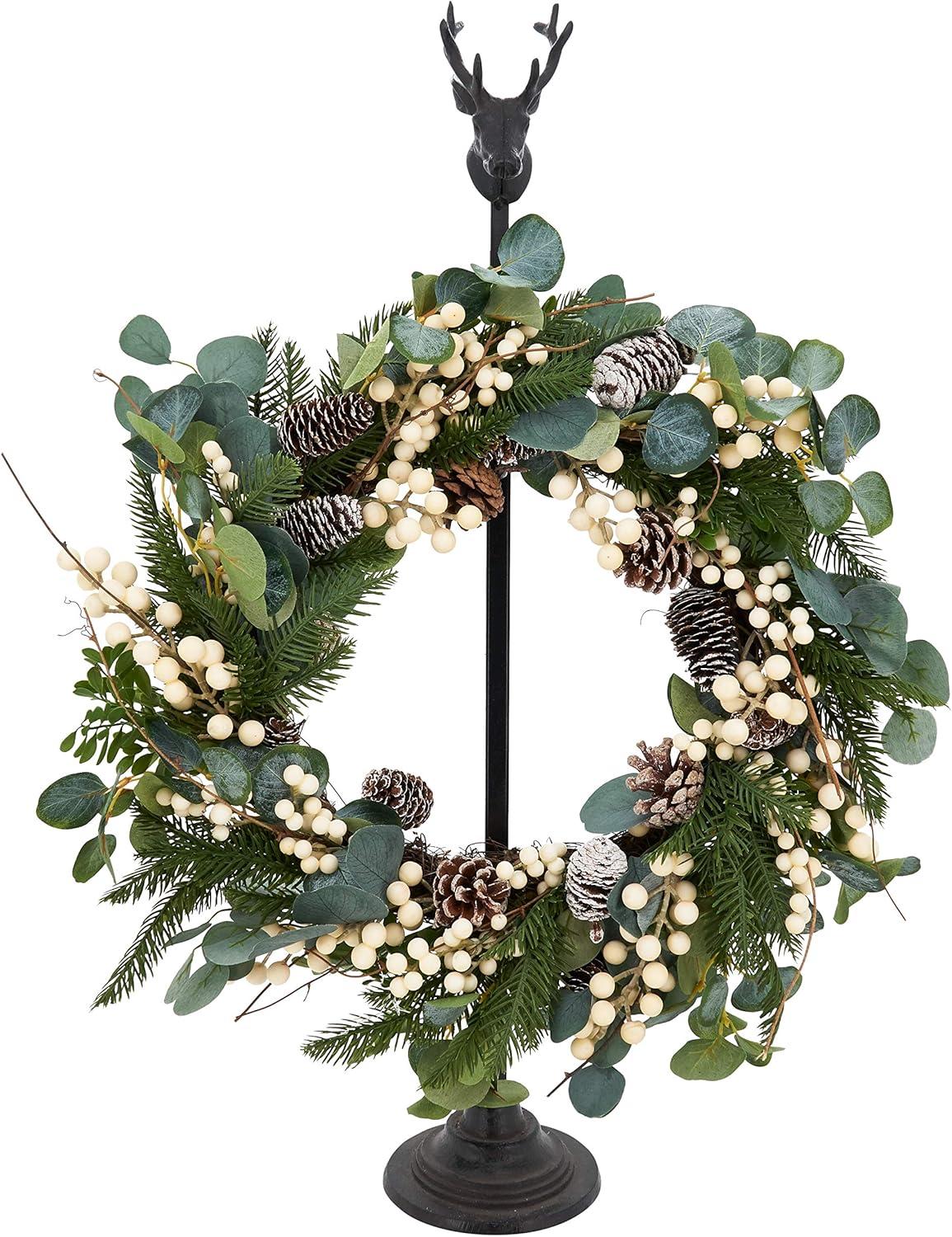 Saro Lifestyle Eucalyptus And Pinecone Spring Wreath