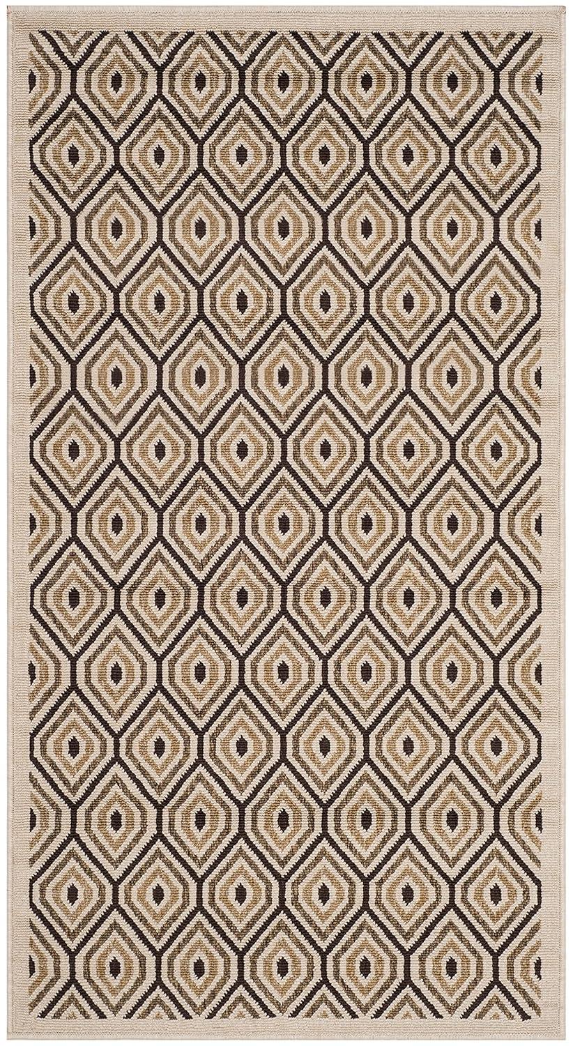 Veranda VER003 Power Loomed Indoor and Outdoor Accent Rug - Cream/Chocolate - 2'7"x5' - Safavieh.