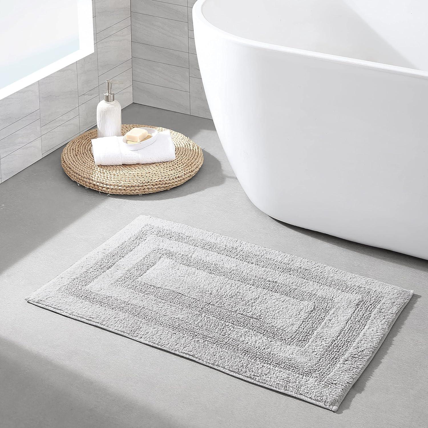 Nautica Micellar Cotton Solid Reversible 2-Piece Bath Rug Set - Grey