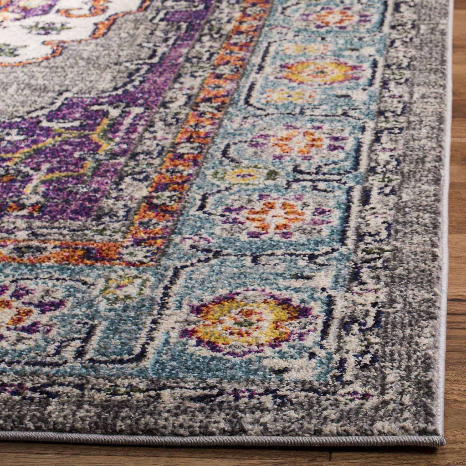Monaco MNC246 Power Loomed Indoor Area Rug - Violet/Light Blue - 6'7"x9'2" - Safavieh.