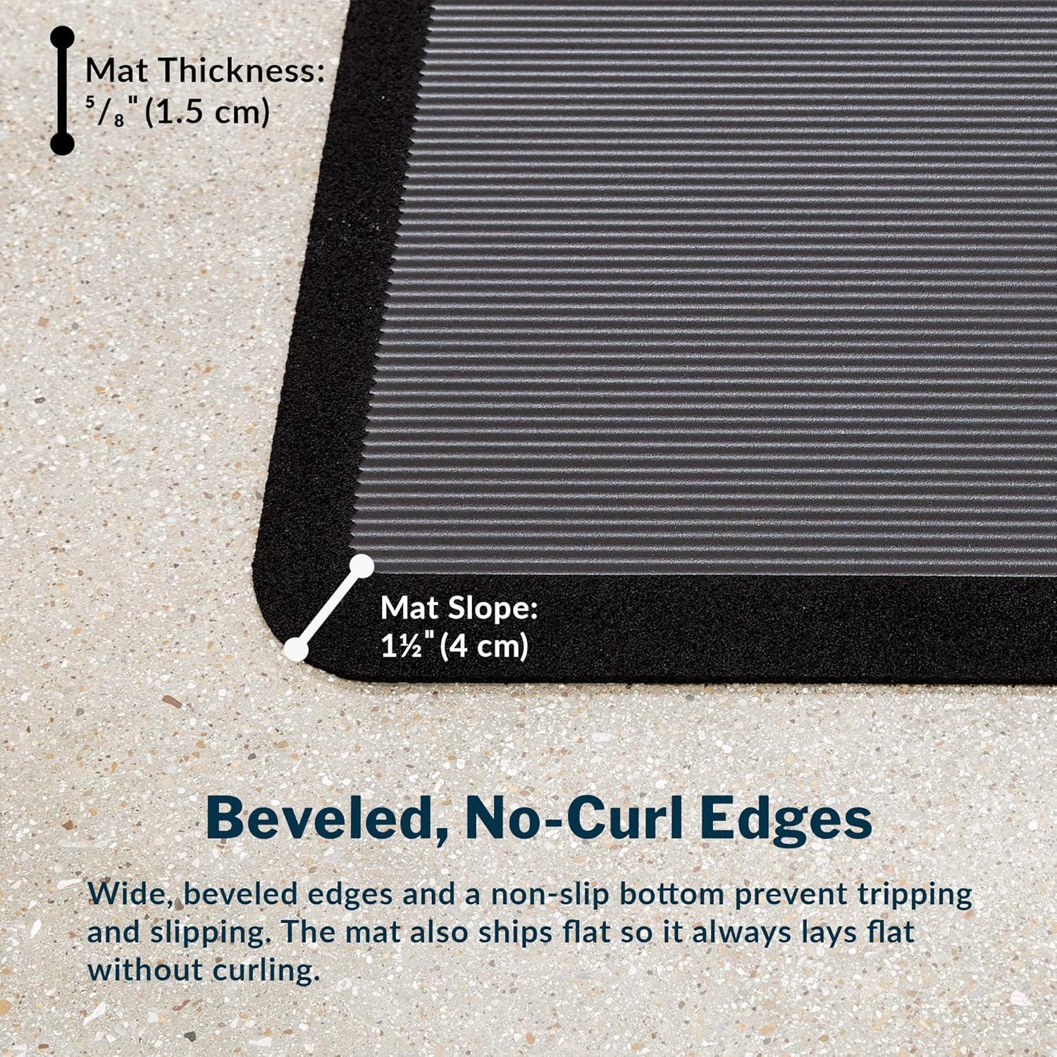 Vari 34” x 22” Standing Desk Mat Cushioned Ergonomic Anti Fatigue Floor Mat, Black