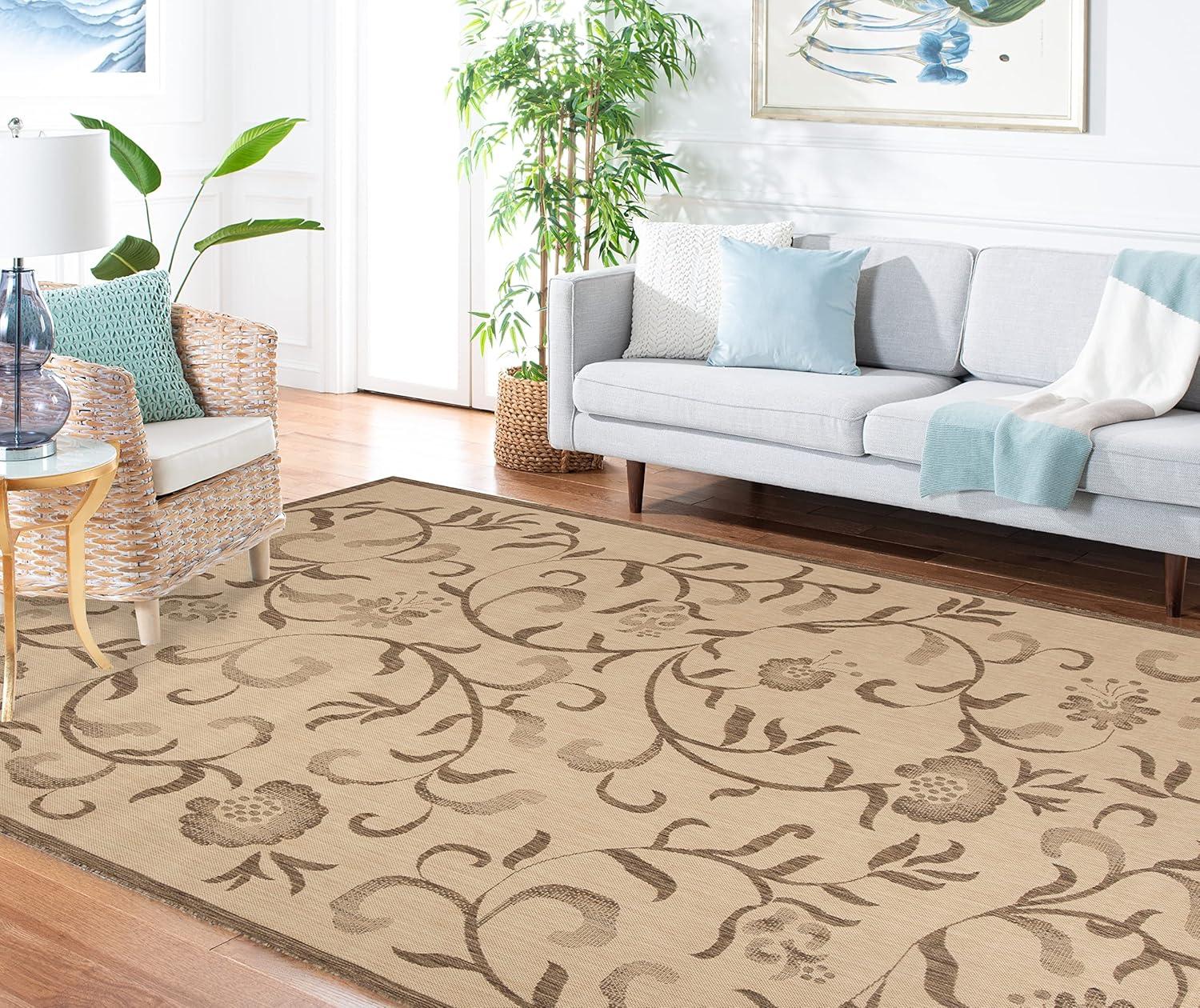 Swirling Garden Floral Indoor / Outdoor Rug