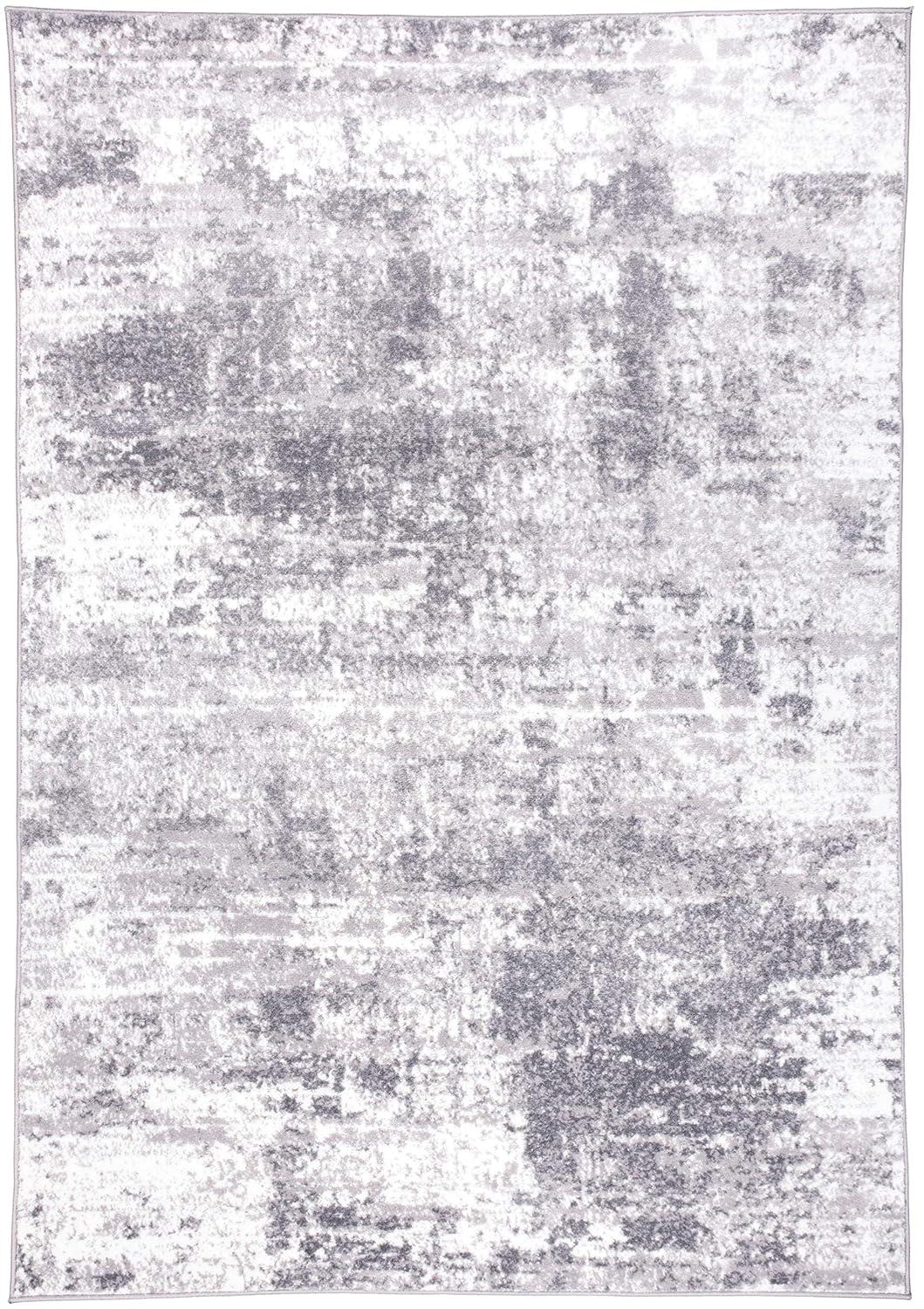 World Rug Gallery Distressed Abstract Gray 7'10" x 10' Area Rug