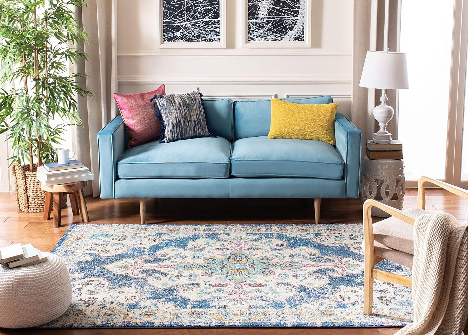 Madison MAD452 Power Loomed Indoor Area Rug - Navy/Grey - 8'x10' - Safavieh.