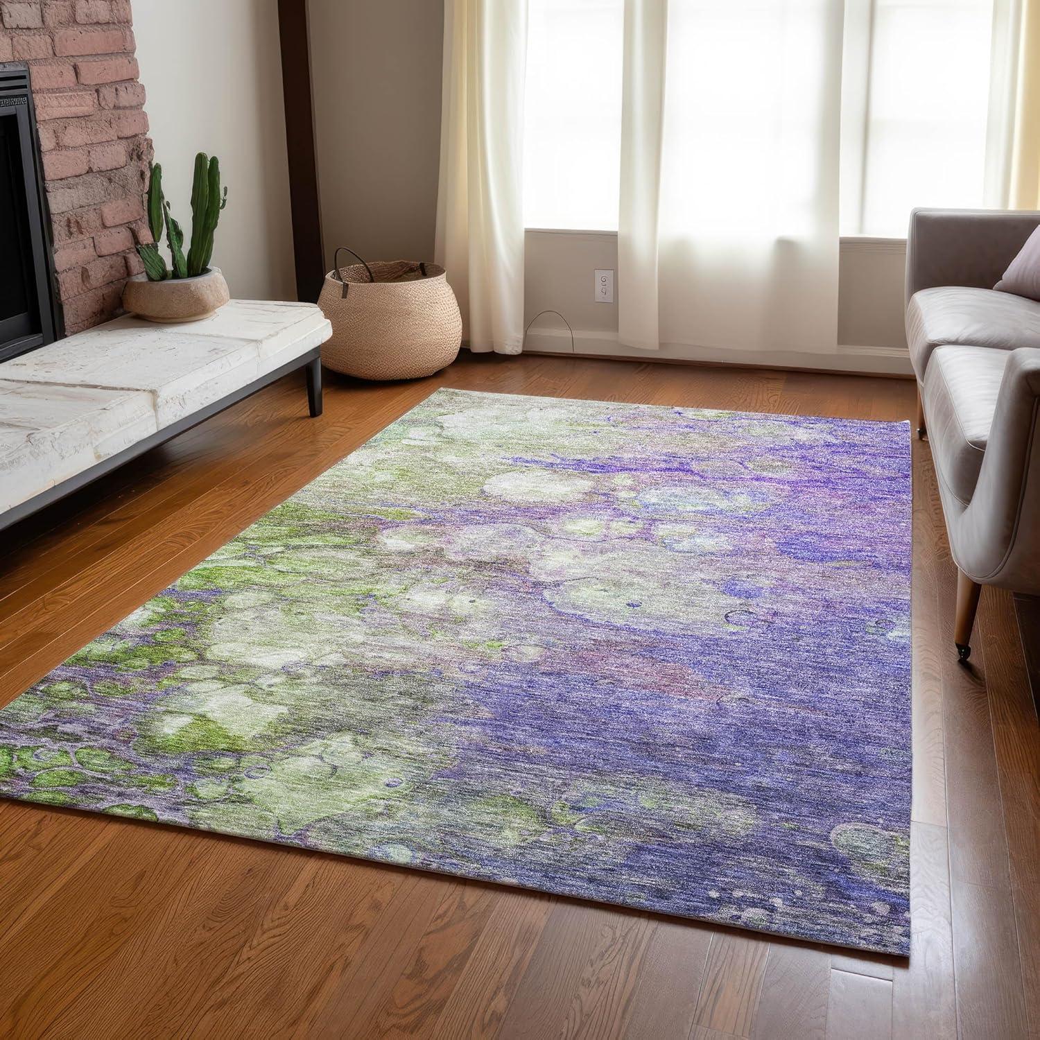 Addison Rugs Machine Washable Indoor/ Outdoor Chantille Modern Abstract Rug Purple - 3' x 5'